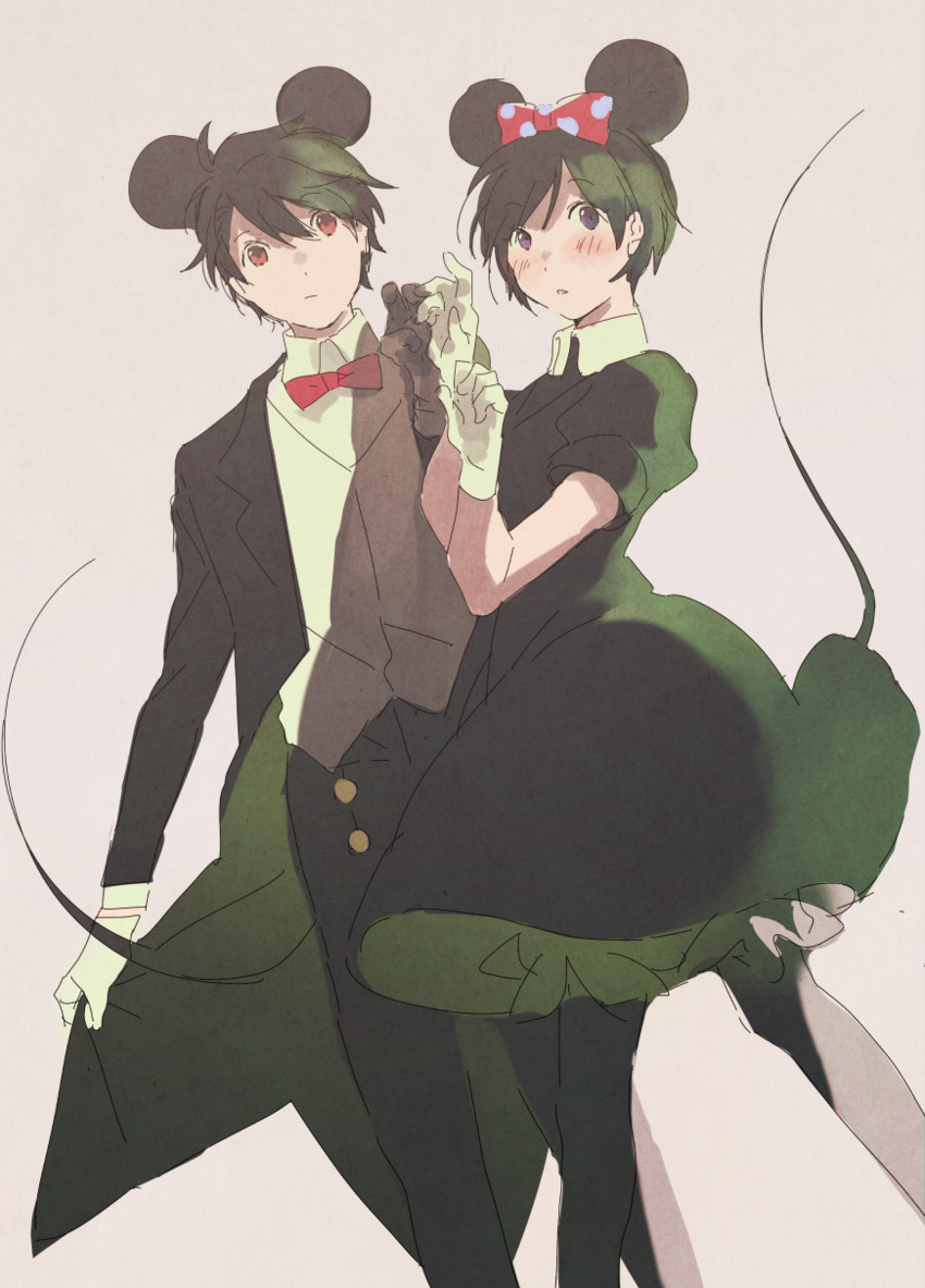 mickey mouse, kaizuka inaho, minnie mouse, and amifumi inko (aldnoah.zero and 1 more) drawn by roku_(tsua-kihuyu)