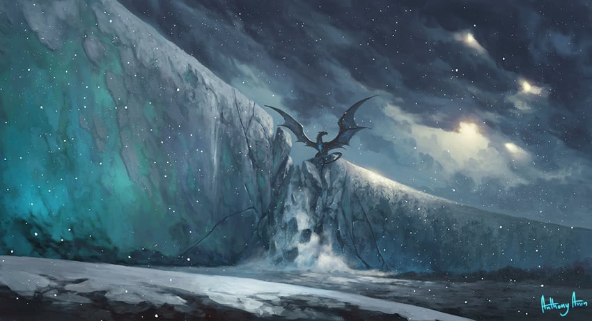 viserion (a song of ice and fire and 1 more) drawn by anthony_avon