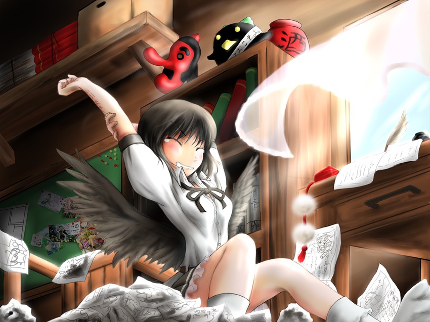 kirisame marisa, kochiya sanae, konpaku youmu, shameimaru aya, komeiji satori, and 6 more (touhou) drawn by tamasan