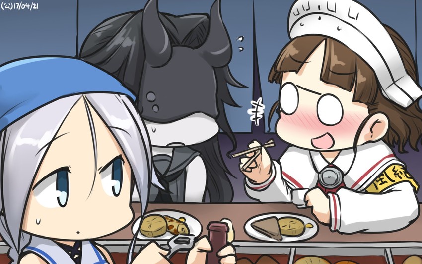 umikaze, roma, and light cruiser princess (kantai collection) drawn by hamu_koutarou