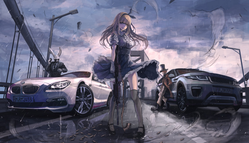 alice, mad hatter, and march hare (alice's adventures in wonderland) drawn by koh_(minagi_kou)