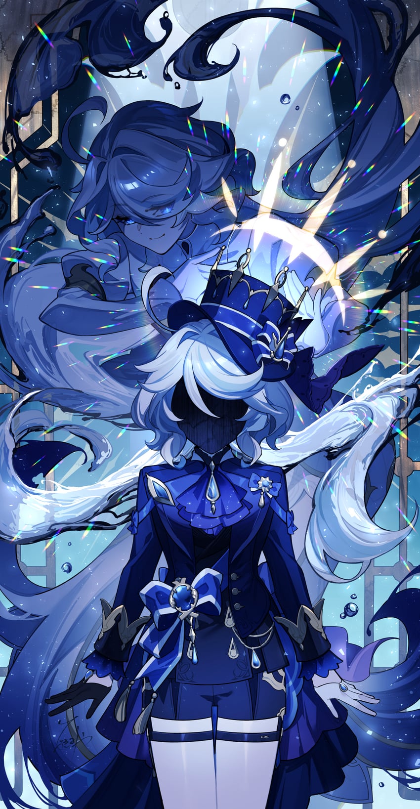 furina and focalors (genshin impact) drawn by hizuki_miya
