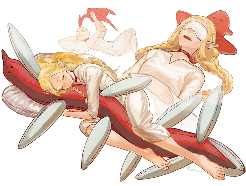 marcille donato and marcille's familiar (dungeon meshi) drawn by edo_mond_(edoedoedomond)