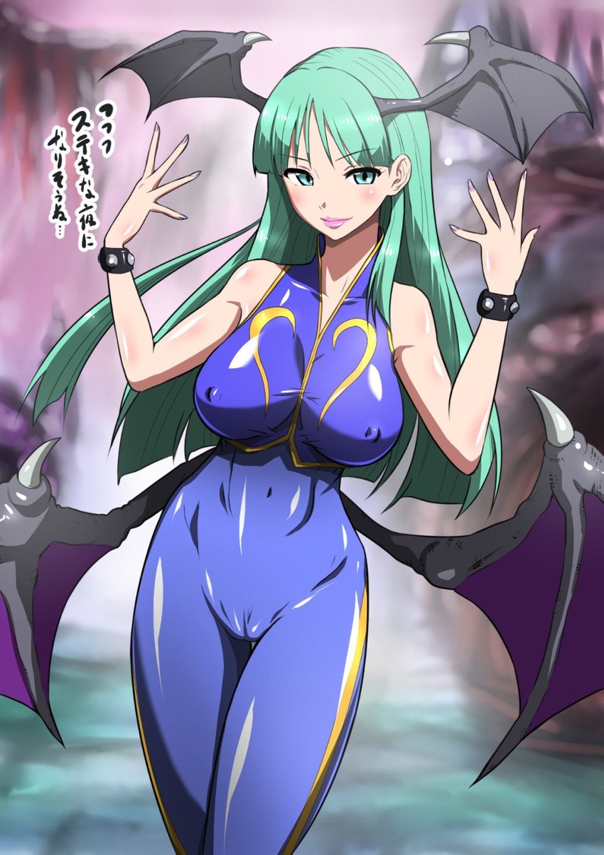 chun-li and morrigan aensland (street fighter and 2 more) drawn by manjuurou