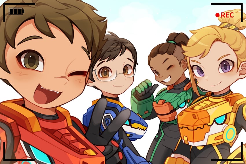 lucio, oz, jay min, and delby (dinoster) drawn by kim_mushroom