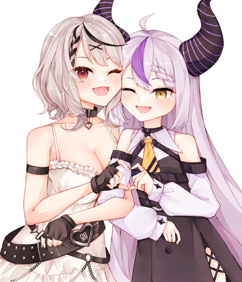 sakamata chloe and la+ darknesss (hololive) drawn by ma_draws