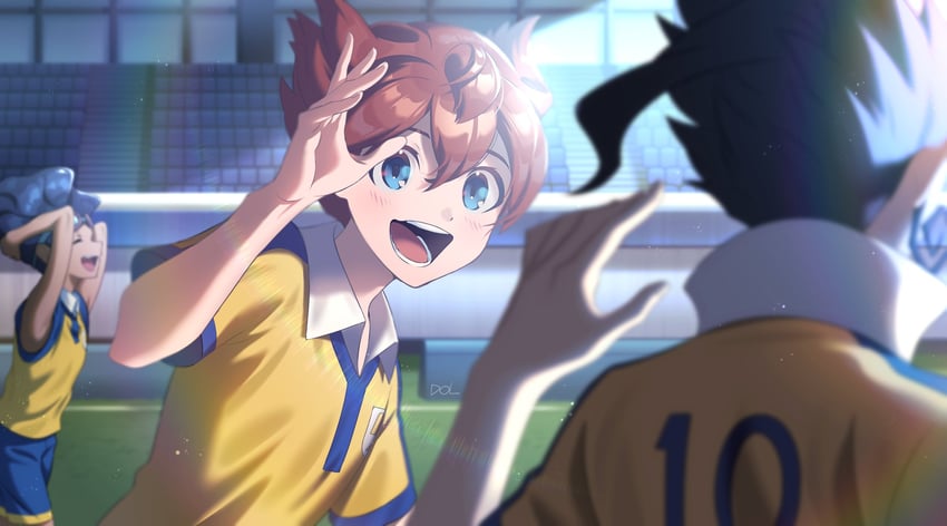 matsukaze tenma, tsurugi kyousuke, and hamano kaiji (inazuma eleven go and 1 more) drawn by dolustoy