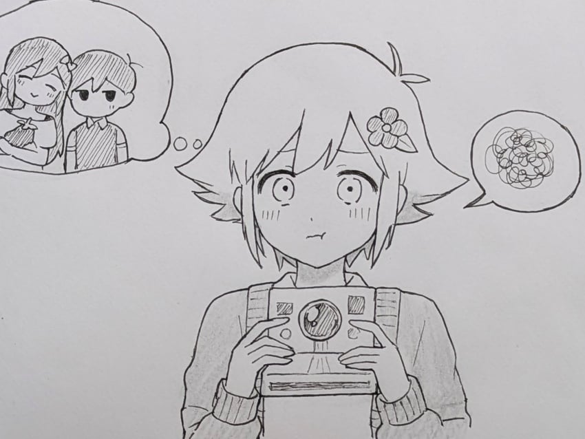 sunny, basil, and aubrey (omori) drawn by mimn_(kdjgxrt1xt69701)