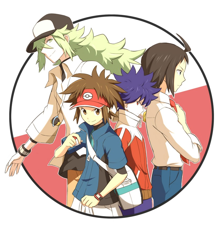 n, nate, cheren, and hugh (pokemon and 1 more) drawn by fmir
