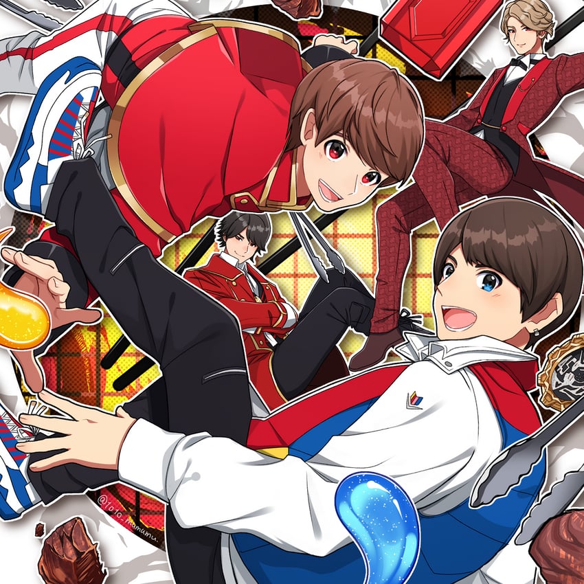 captain marvelous, yano kairi, goshikida kaito, and atsuta juuru (super sentai and 4 more) drawn by 1010_mumumu