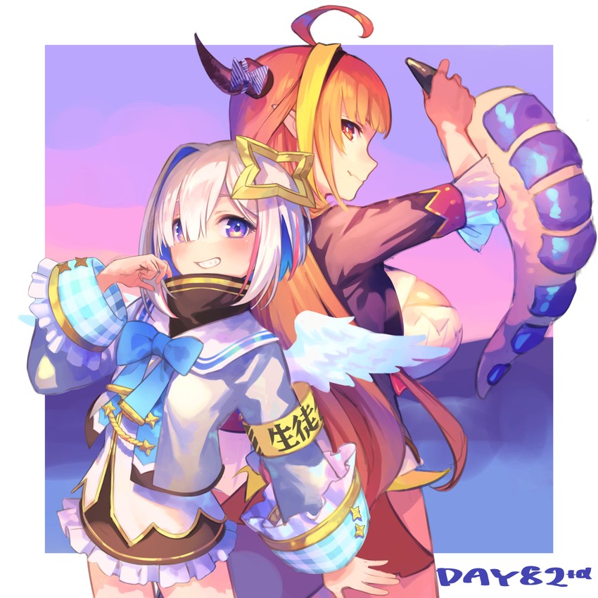 amane kanata and kiryu coco (hololive) drawn by hatomugi_seika