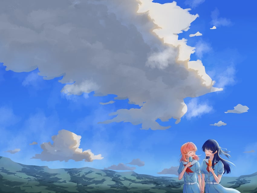 hinoshita kaho and murano sayaka (love live! and 1 more) drawn by freshfish