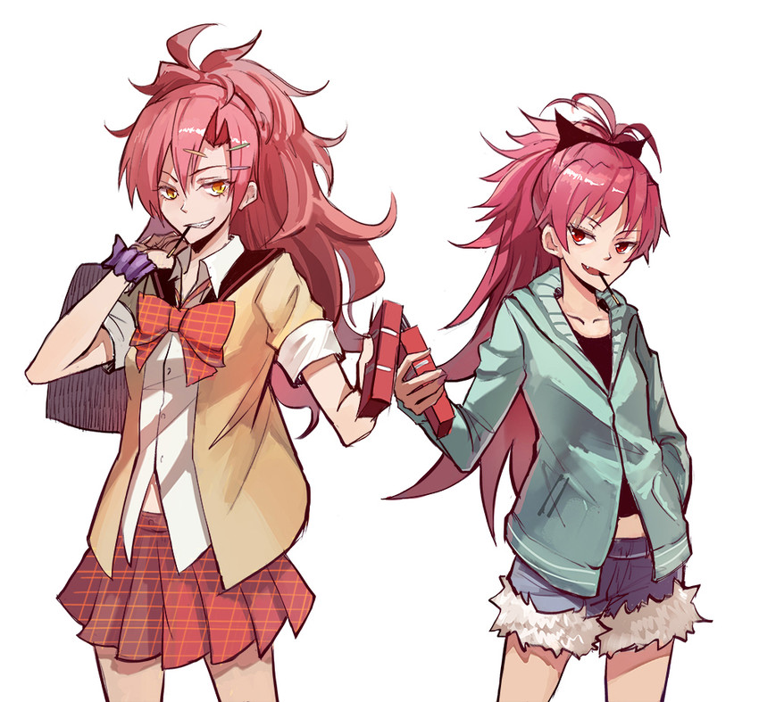 sakura kyoko and sagae haruki (mahou shoujo madoka magica and 1 more) drawn by die_(die0118)