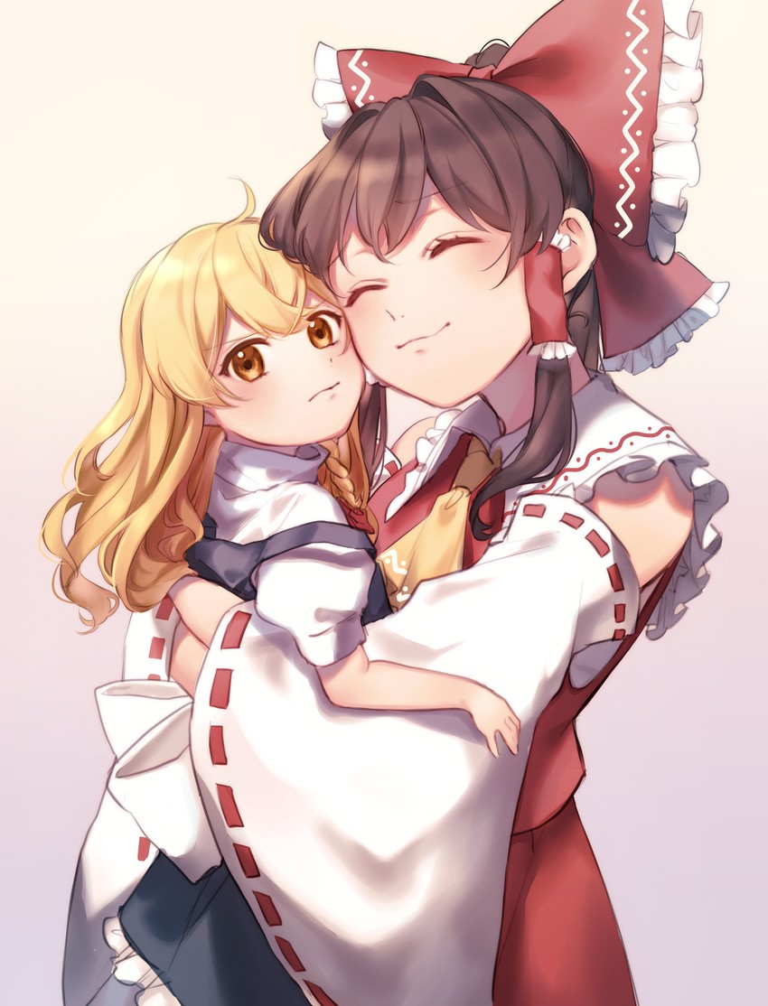 hakurei reimu and kirisame marisa (touhou) drawn by jill_07km