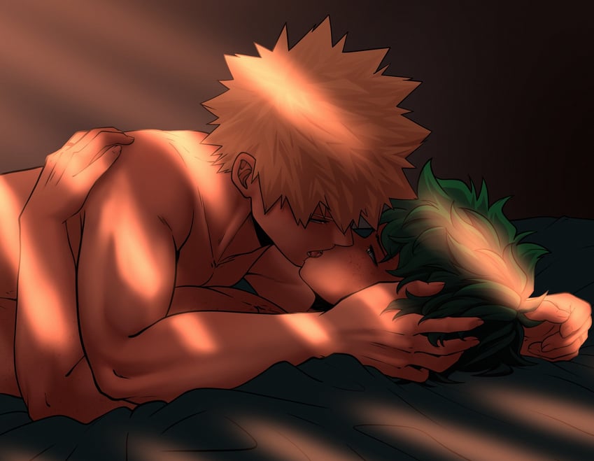 midoriya izuku and bakugou katsuki (boku no hero academia) drawn by nyxdrawhine