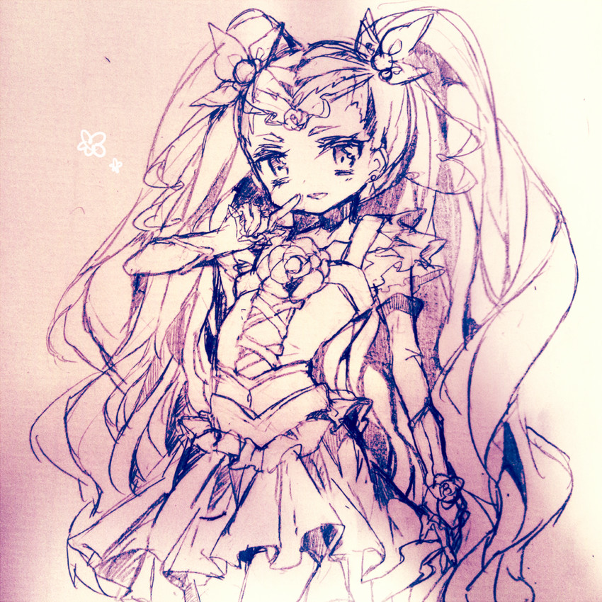 mimino kurumi and milky rose (precure and 2 more) drawn by yuucho_(cololal)