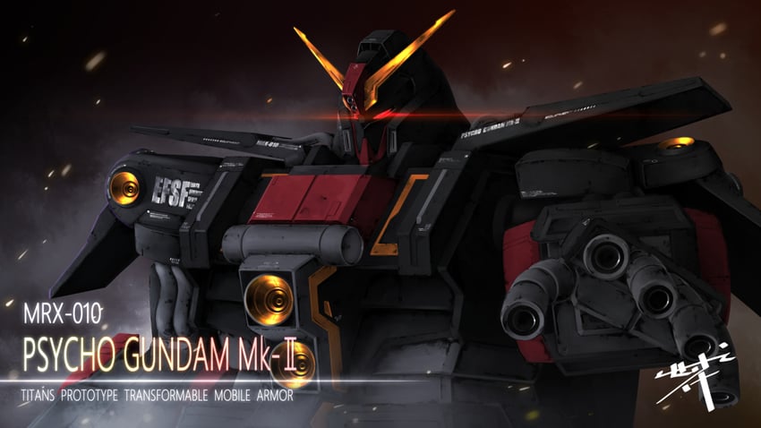 psycho gundam mk ii (gundam and 3 more) drawn by serike_w