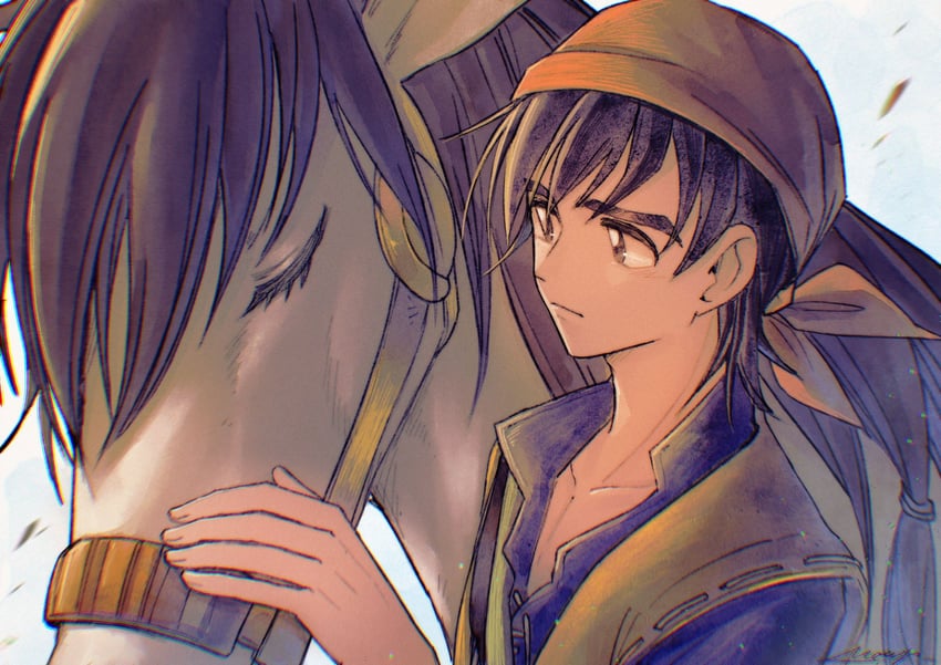hero and medea (dragon quest and 1 more) drawn by mouyi