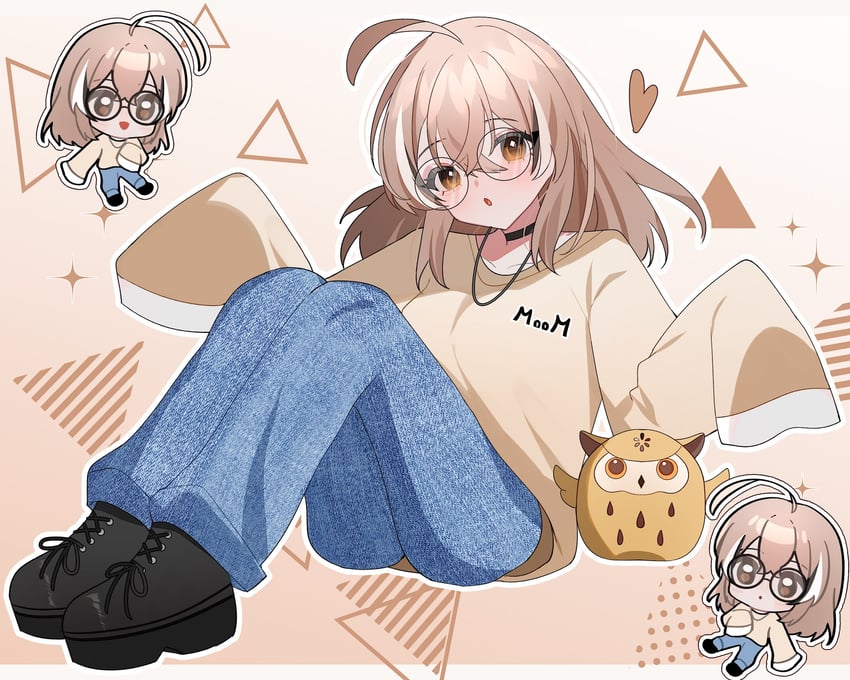 nanashi mumei and hooman (hololive and 1 more) drawn by hana20000920
