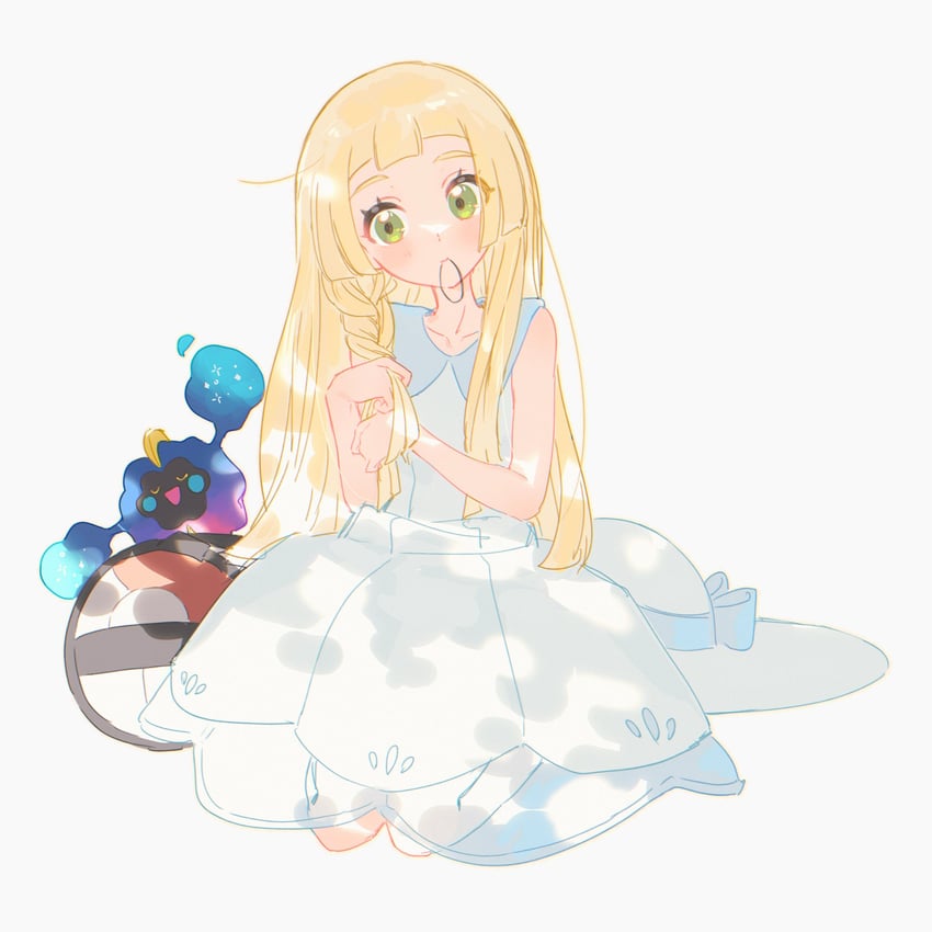 lillie and cosmog (pokemon and 1 more) drawn by fua1heyvot4ifsr