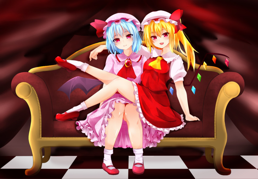 remilia scarlet and flandre scarlet (touhou) drawn by keishi_surota