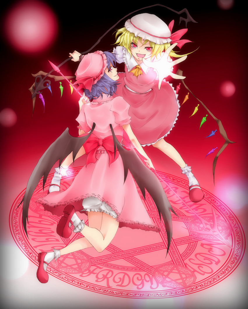 remilia scarlet and flandre scarlet (touhou) drawn by shirubia_(mushroom_101)