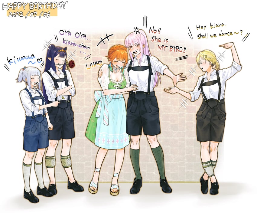 gawr gura, mori calliope, ninomae ina'nis, takanashi kiara, and watson amelia (hololive and 1 more) drawn by miyamoto_(dominocube6)