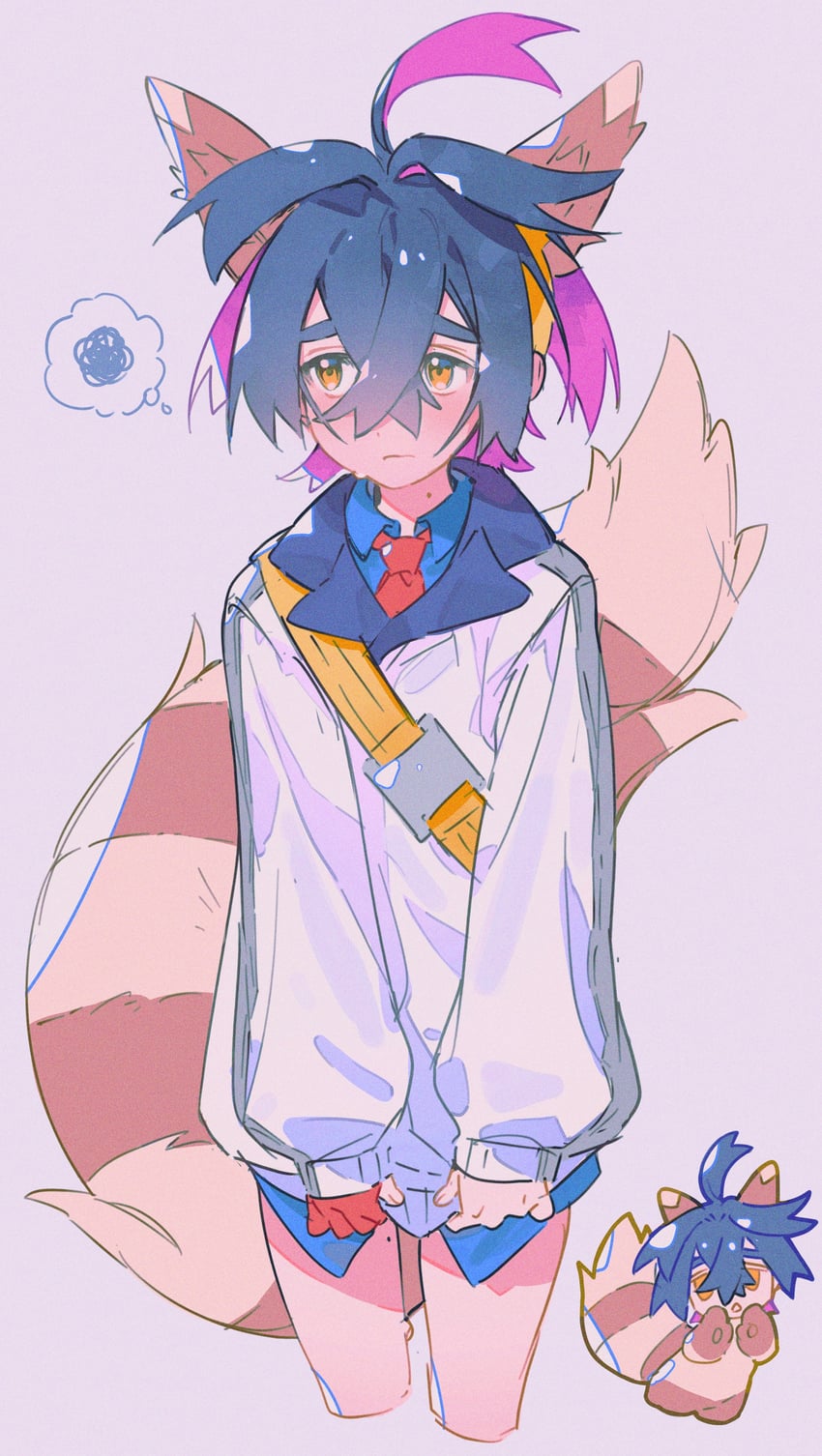 kieran and furret (pokemon and 1 more) drawn by honyaru_(nanairo39)