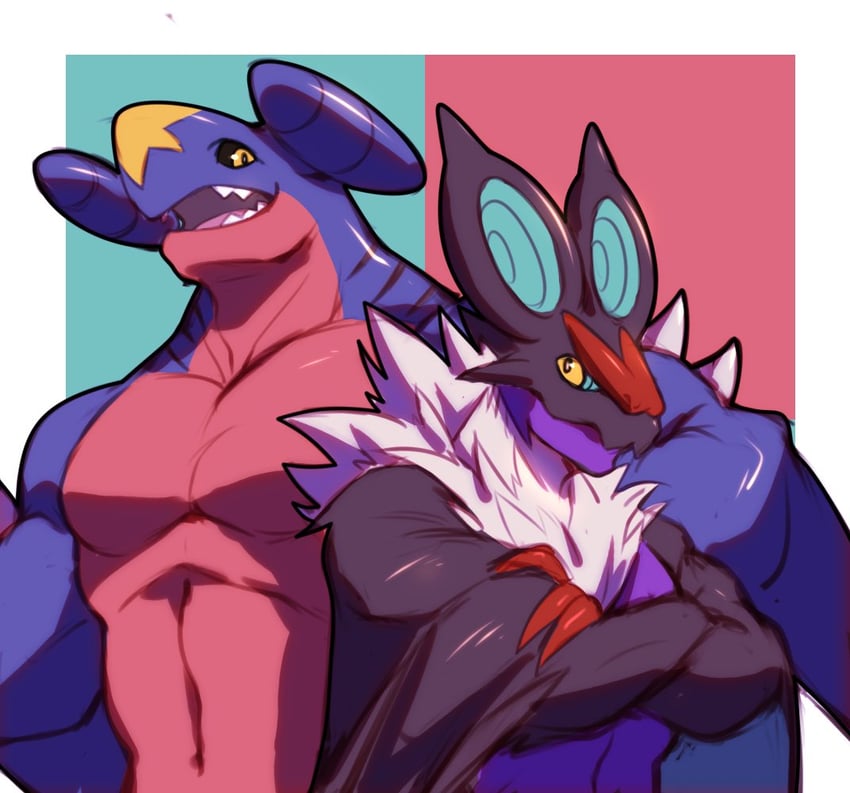 garchomp and noivern (pokemon) drawn by orzero_(orzero_husky)