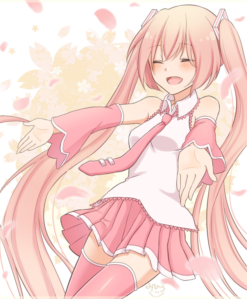 hatsune miku and sakura miku (vocaloid) drawn by mihiro_momonoki