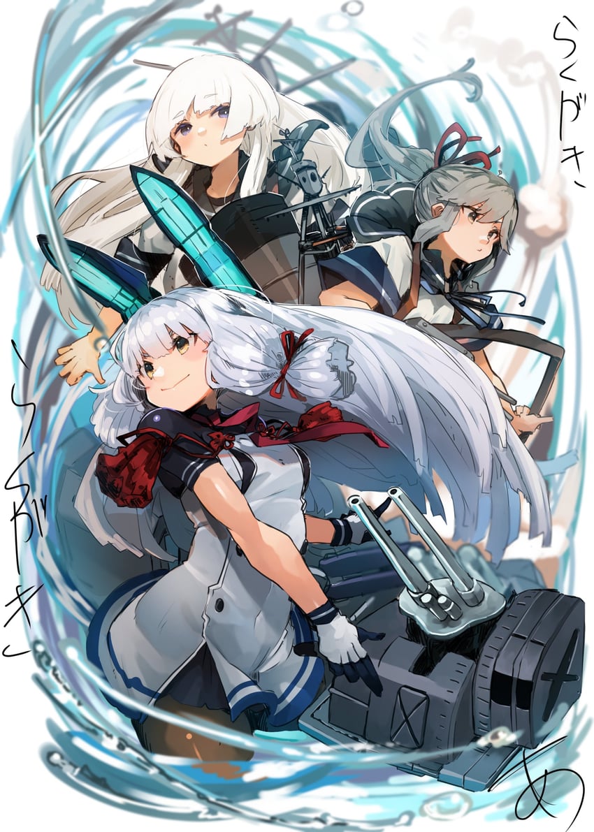 murakumo, murakumo kai ni, usugumo, and shirakumo (kantai collection) drawn by sunday_aki