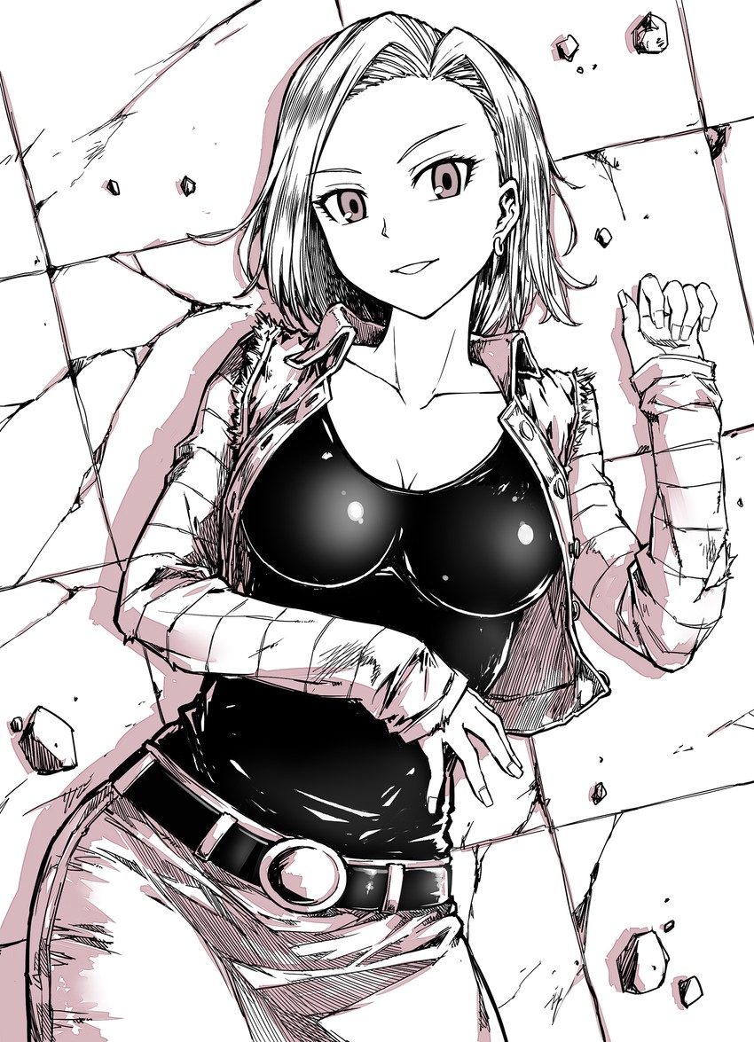android 18 (dragon ball and 1 more) drawn by fish.boy