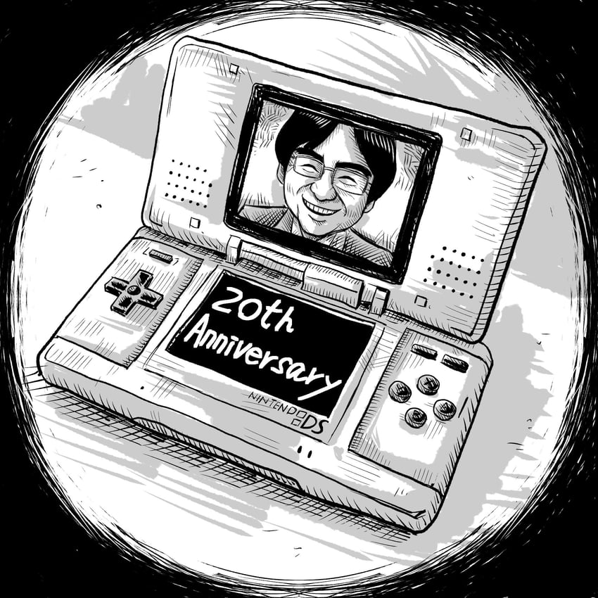 iwata satoru (real life and 1 more) drawn by imamura_takaya