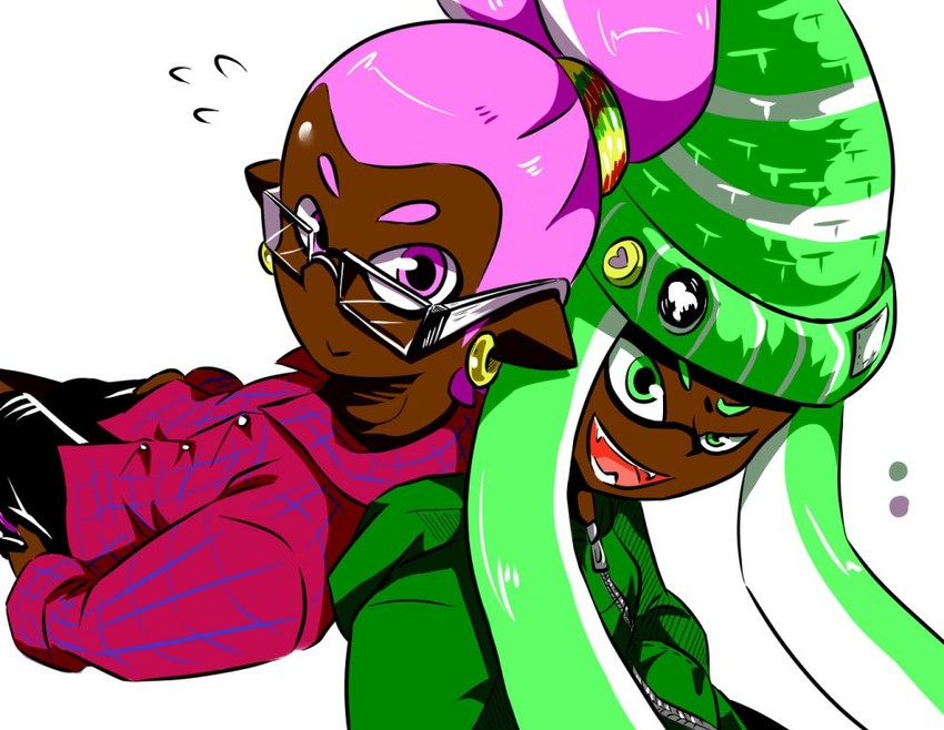 inkling player character, inkling girl, inkling boy, crazy, and sane (splatoon and 1 more) drawn by zoza