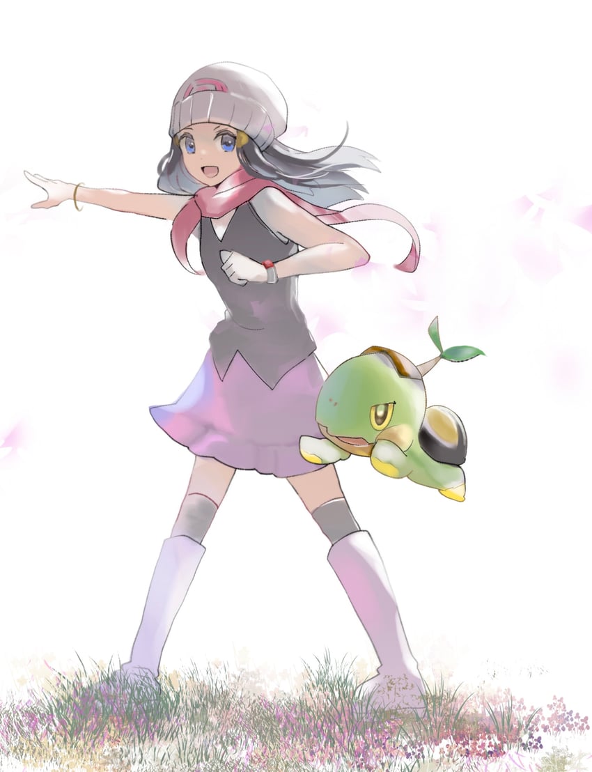 dawn and turtwig (pokemon and 1 more) drawn by ringosan2329