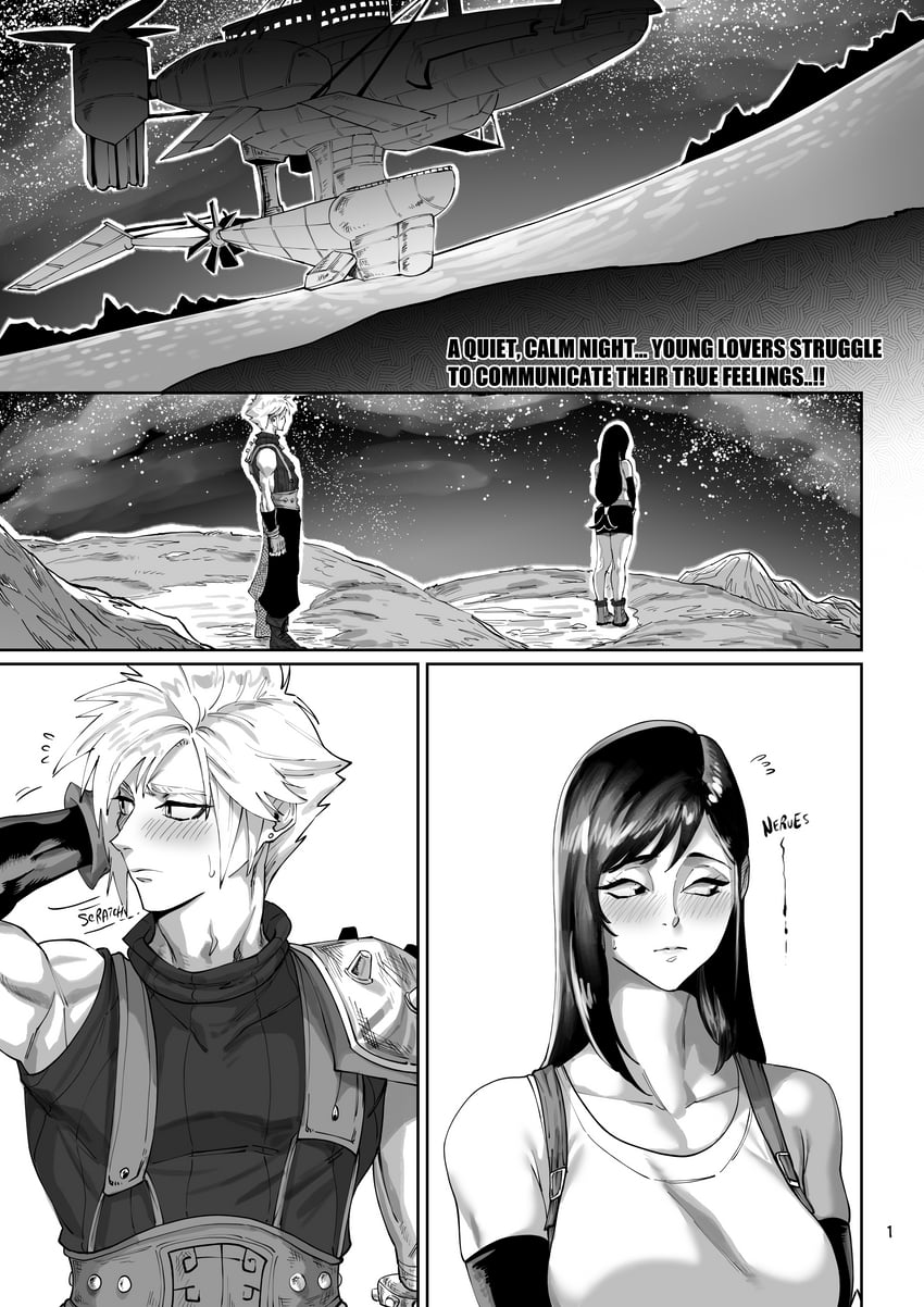 tifa lockhart and cloud strife (final fantasy and 1 more) drawn by aarokira