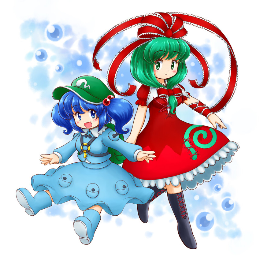 kawashiro nitori and kagiyama hina (touhou) drawn by nitamago