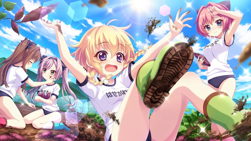 misaki sango, hiiragi kae, shikimiya aone, and hasegawa mii (re:stage!) drawn by izumi_tsubasu