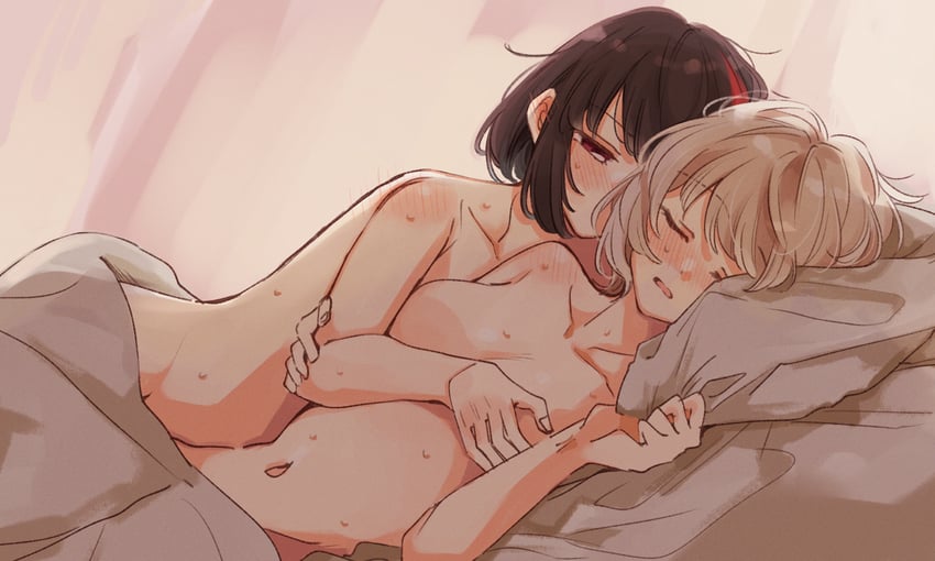 mitake ran and aoba moca (bang dream!) drawn by zawameki