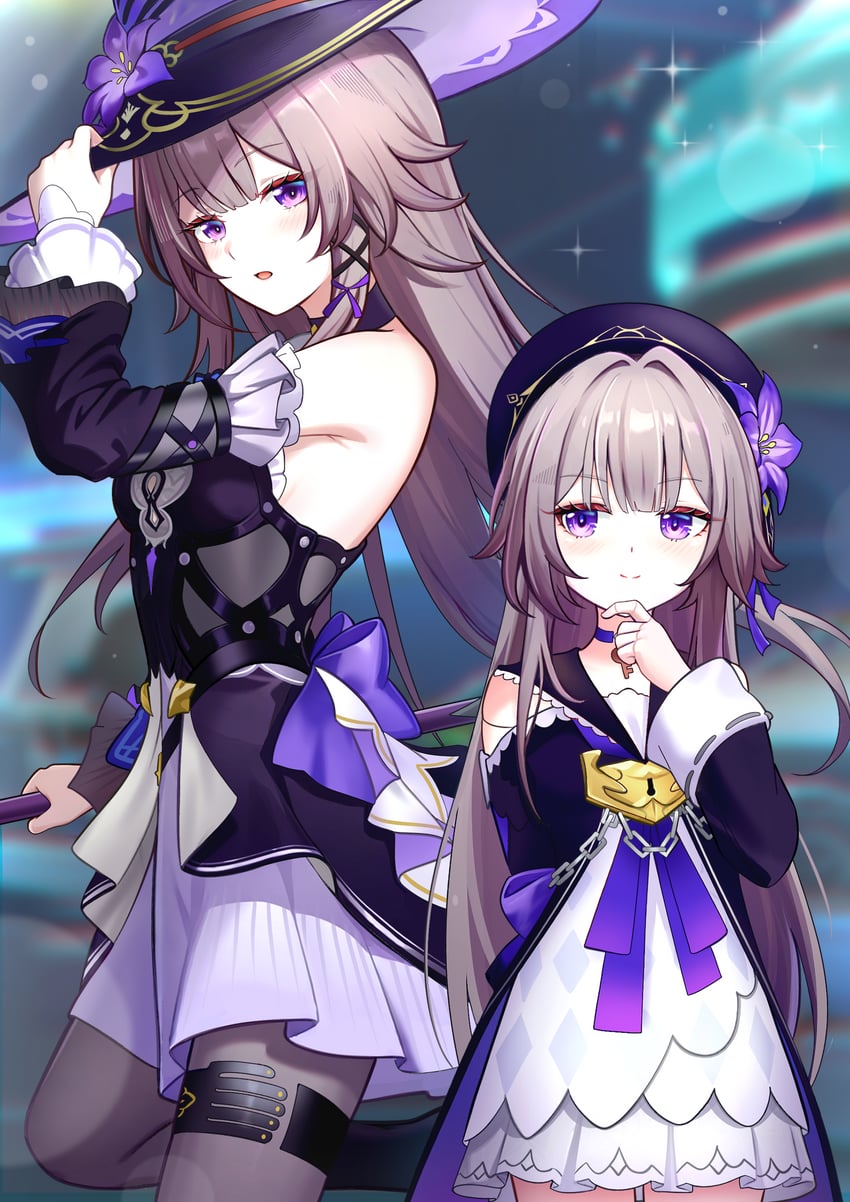 herta and the herta (honkai and 1 more) drawn by aviary