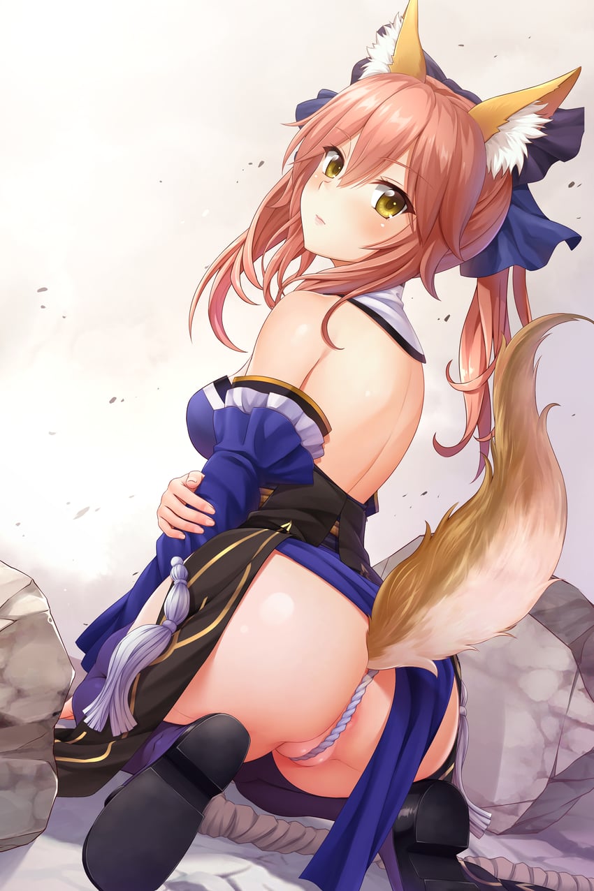 tamamo and tamamo no mae (fate and 1 more) drawn by denhijou_niki