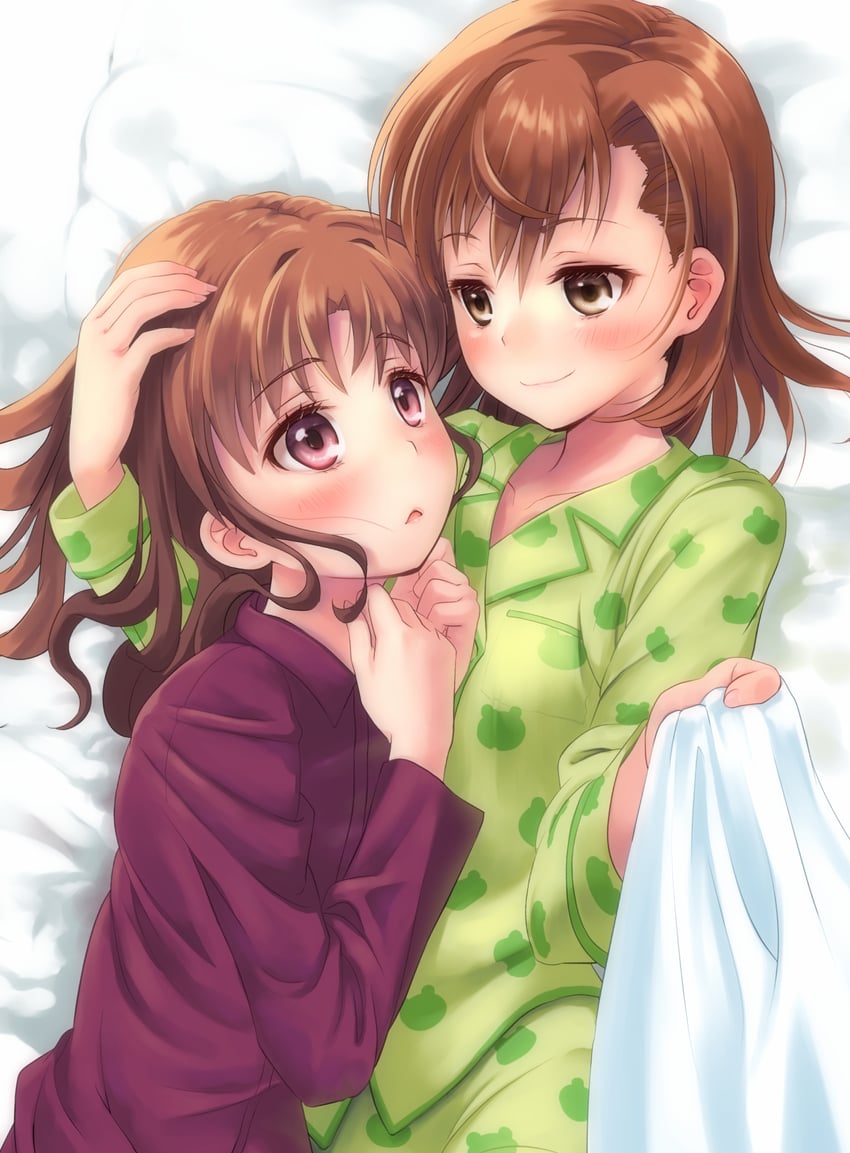 misaka mikoto, shirai kuroko, and gekota (toaru majutsu no index) drawn by yonabe