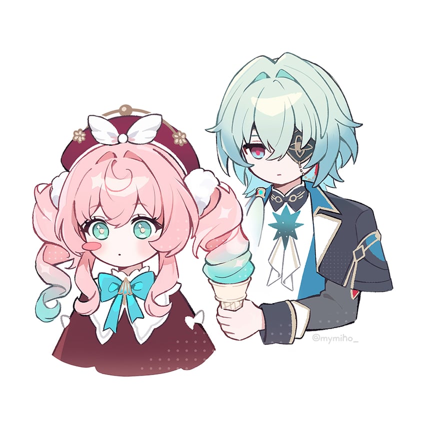 anaxa and hyacine (honkai and 1 more) drawn by miho_(mymiho)