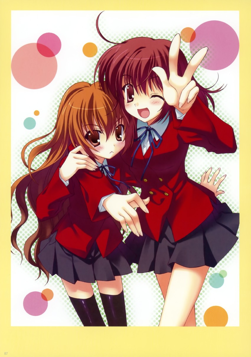 aisaka taiga and kushieda minori (toradora!) drawn by nanao_naru