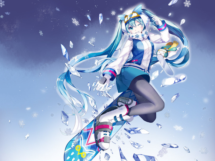 hatsune miku, yuki miku, and rabbit yukine (vocaloid and 1 more) drawn by mamenomoto