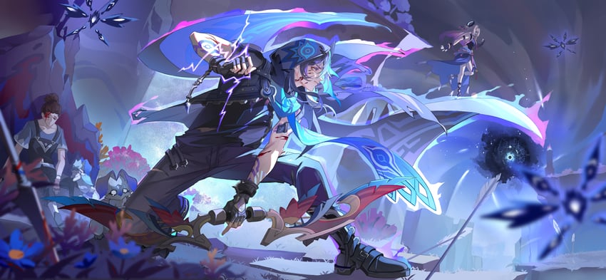 citlali, ororon, iktomisaurus, gosoythoth, and tenebrous mimiflora (genshin impact) drawn by wei_yi