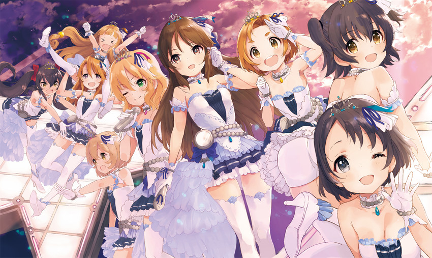 tachibana arisu, sakurai momoka, akagi miria, sasaki chie, yuuki haru, and 4 more (idolmaster and 3 more) drawn by tetsujin_momoko