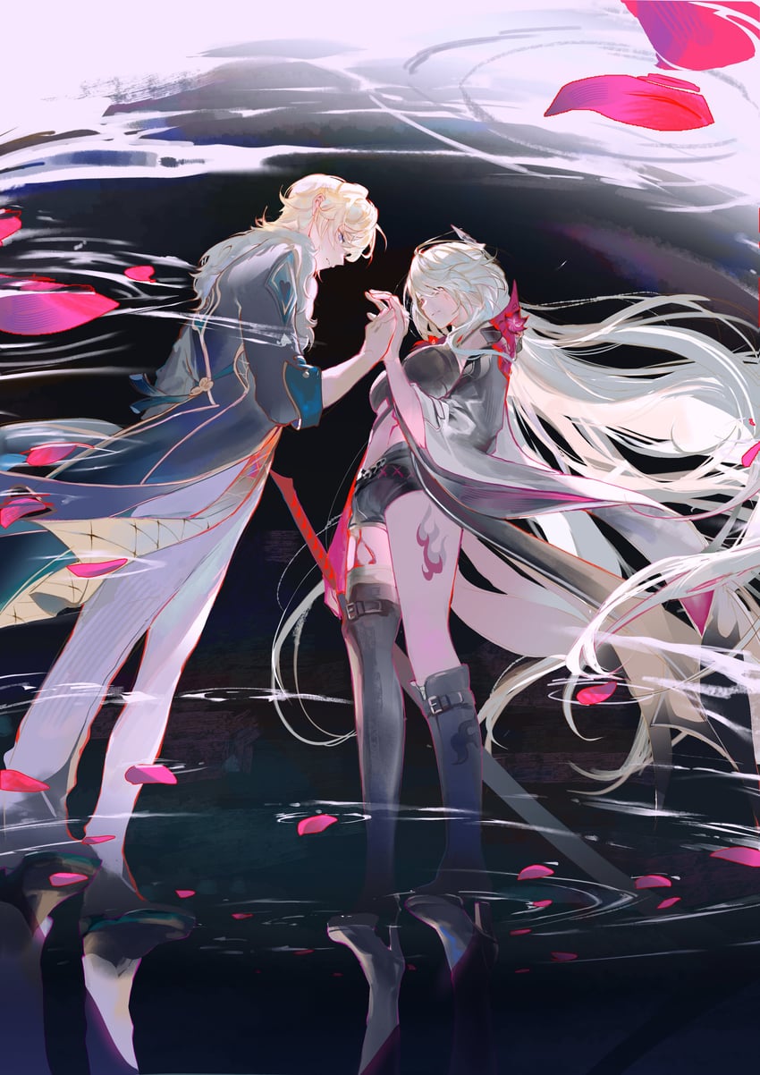 acheron and aventurine (honkai and 1 more) drawn by iiumiarts