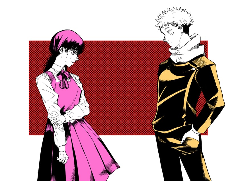 itadori yuuji and mitaka asa (chainsaw man and 1 more) drawn by user_xhfp2388