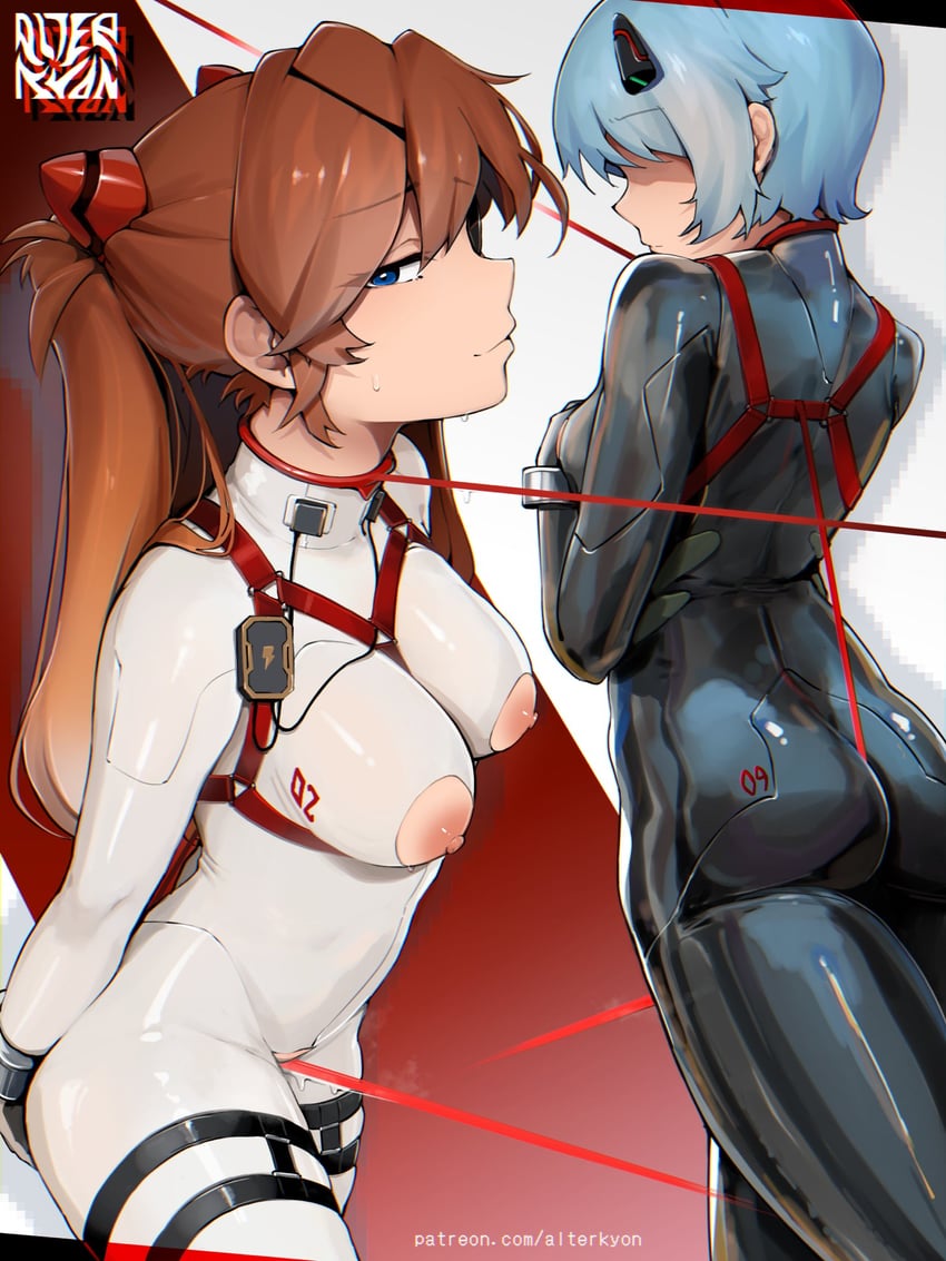 souryuu asuka langley and ayanami rei (neon genesis evangelion and 2 more) drawn by alterkyon